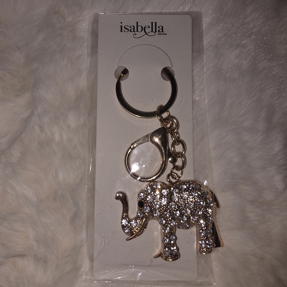 Isabella Gold Elephant Keychain